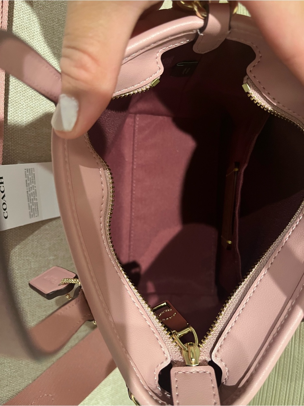 Coach mini city tote in powder pink - Picture 5 of 7